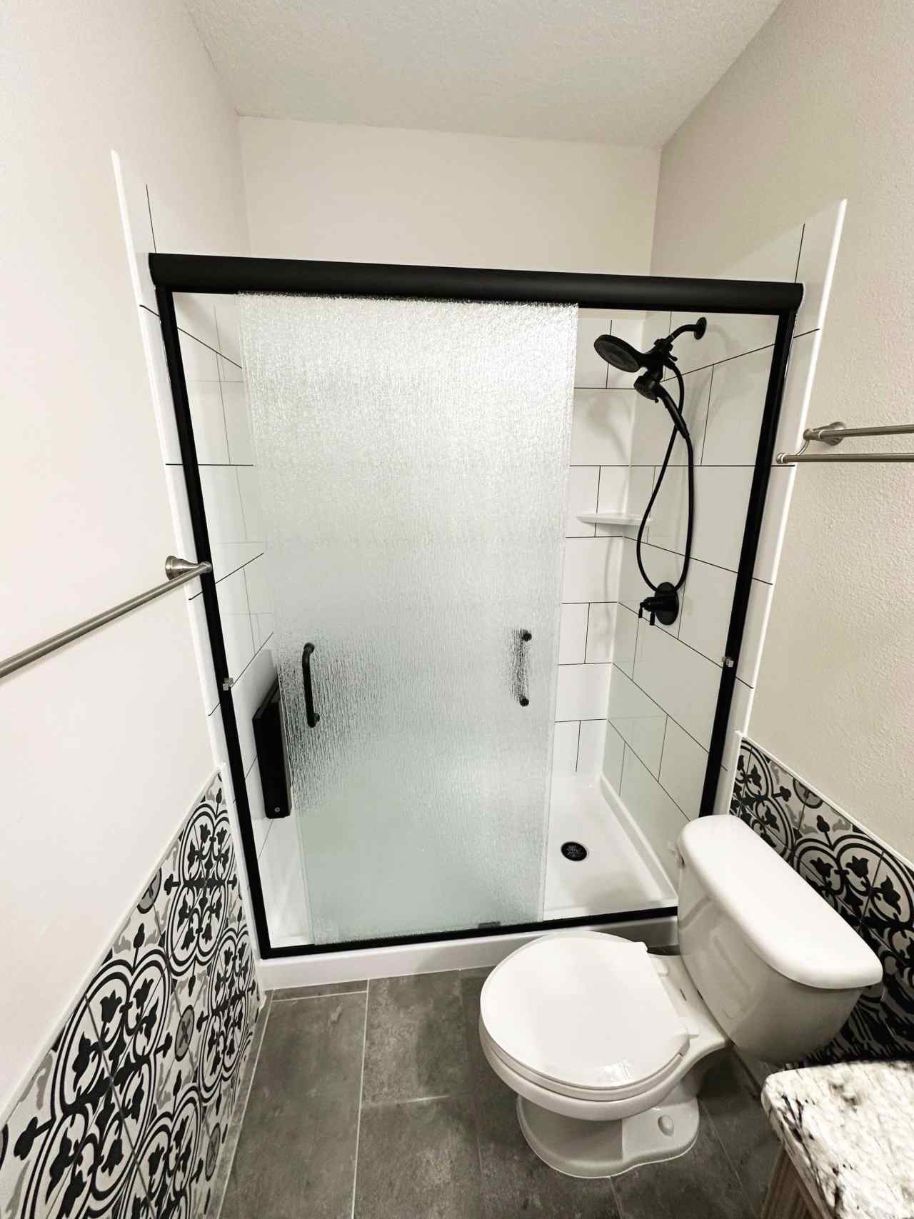 White & Black Tile Shower – Reveal White & Black Tile Shower - Reveal