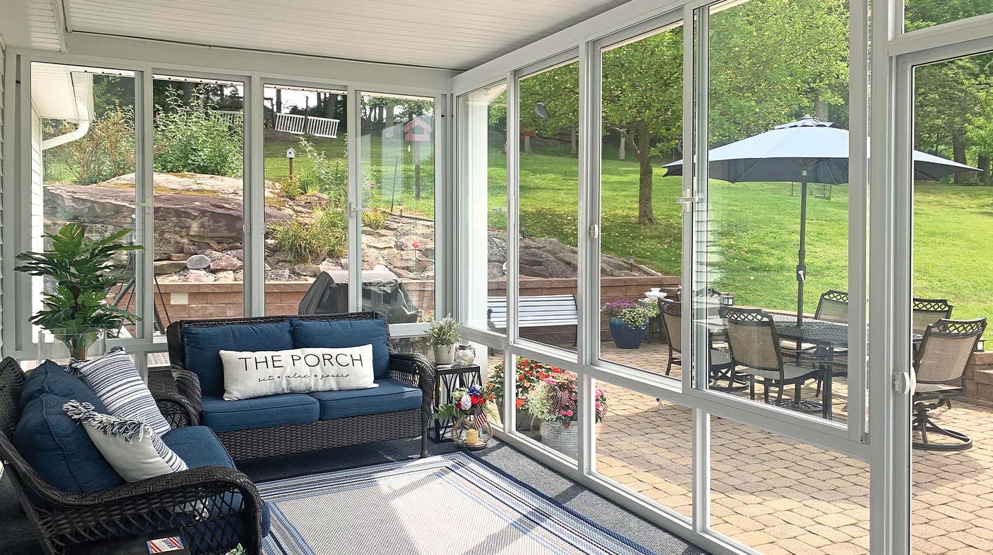 sunroom slide 2 Bright sunroom with outdoor view