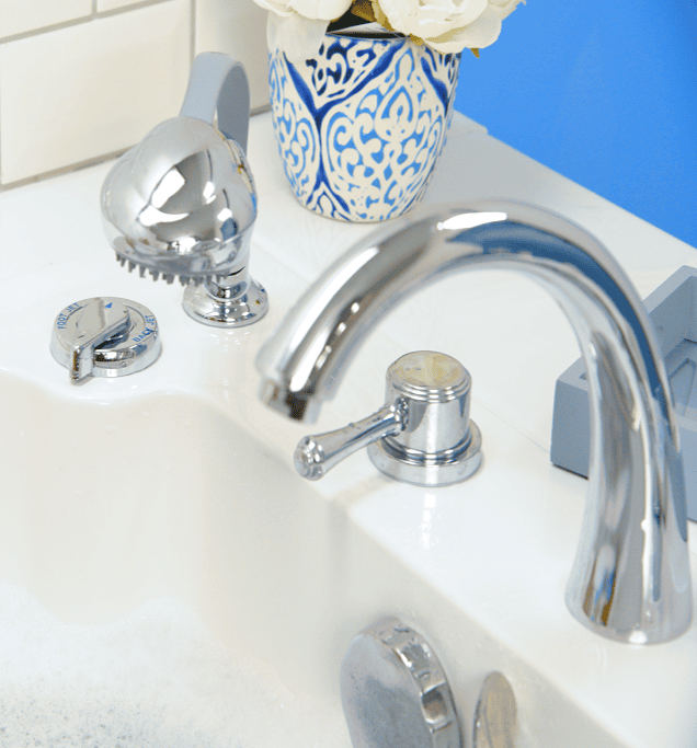 Close-up image of Walk-in tub fixtures as offered by HTC Pros