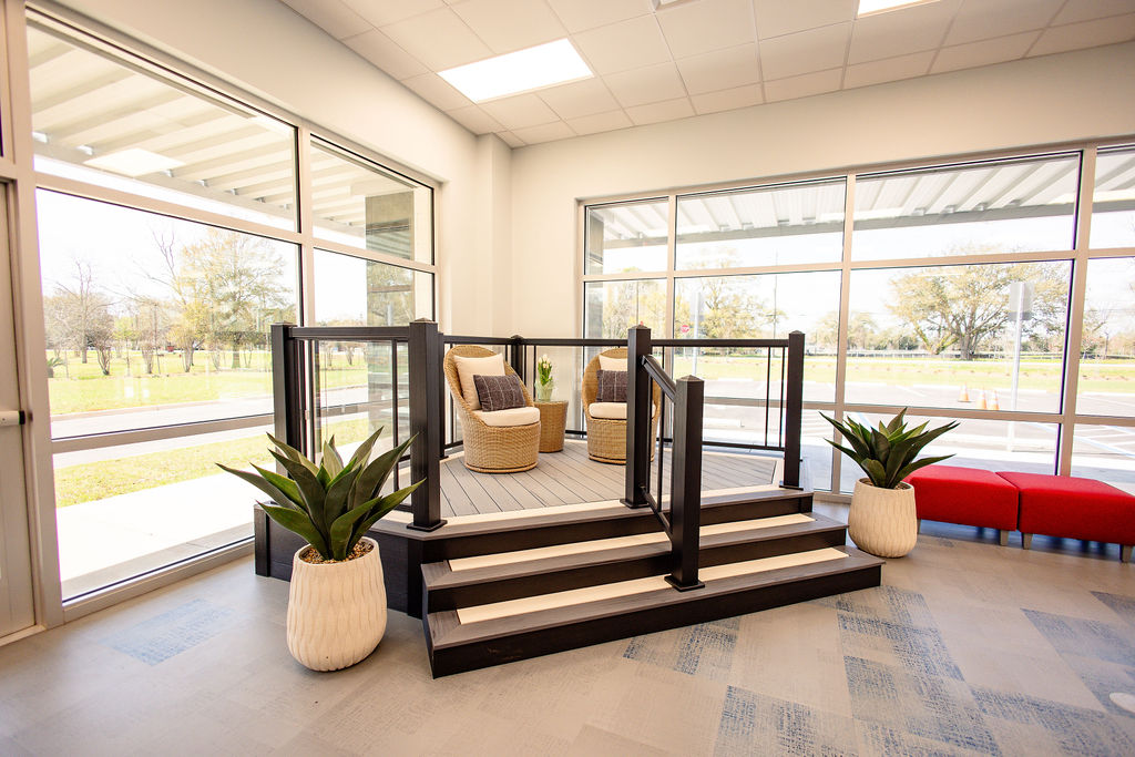 LatashaCarrawayPhotographySHOWROOM-5938 deck display in Hometown Contractors showroom