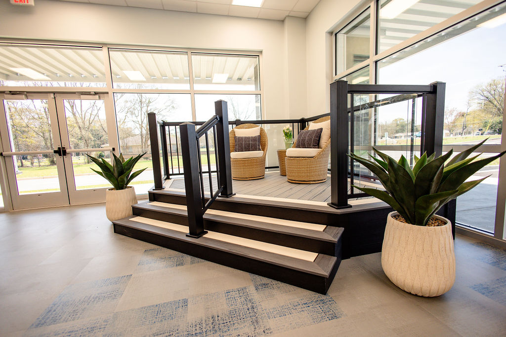 LatashaCarrawayPhotographySHOWROOM-5952 deck display in Hometown Contractors showroom